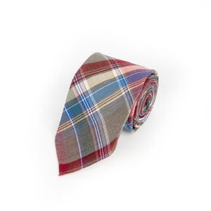 CAMOSHITA ANTIQUE WHITE, RED, SKY BLUE, SLATE GRAY PAISLEY TIE | MENS